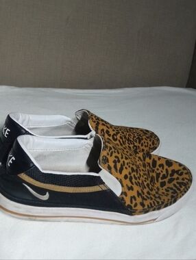 Nike Leopard Print Slip-On Sneakers in Yellow and Black